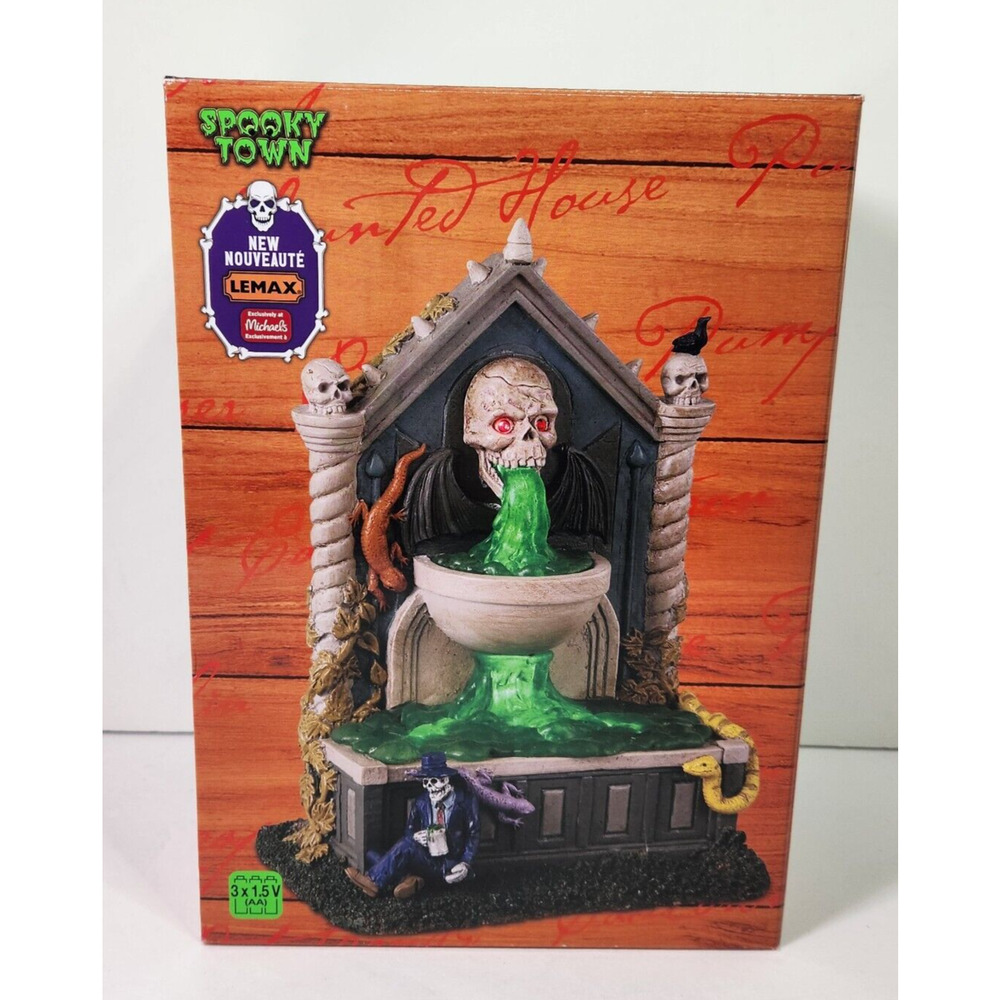 Lemax Spooky Town Michaels Grime & Slime Spring Fountain 2023 #34064 Lighted